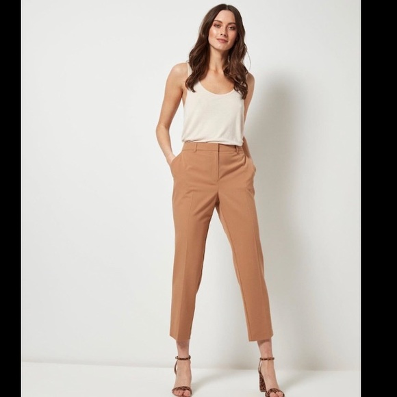 CAMEL ANKLE GRAZER TROUSERS - Picture 1 of 3